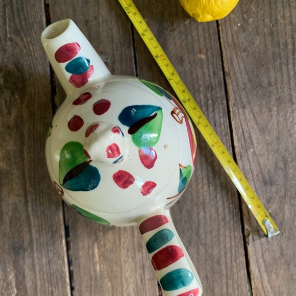 Purinton Slipware Apple Teapot with Lid 6" 1940-1950 - Picture 10 of 16